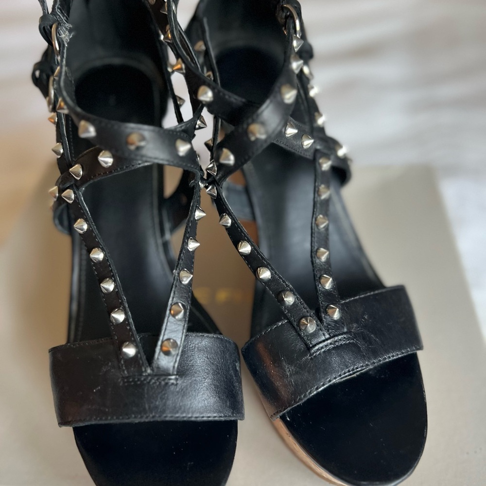 Marc Fisher Black Studded Heels - Picture 1 of 6